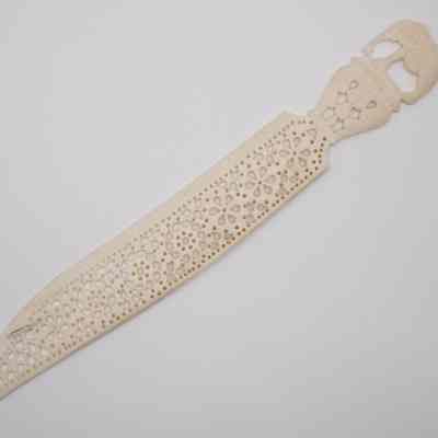 Small Ivory Letter Opener with Wide Blade and Elephant on Handle