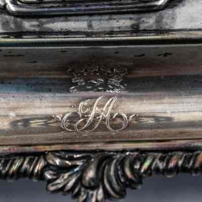 Markings on stand: Marked with Duke crown - strawberry leaves with tassel, no cross for king; GA cypher - George II was GA, George III was GF