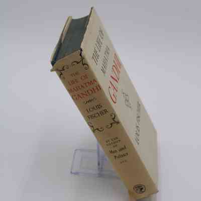 Book Spine of “The Life of Mahatma Gandhi”: The spine of “The Life of Mahatma Gandhi” has the title and author's name. The publisher's logo is also printed on the spine.