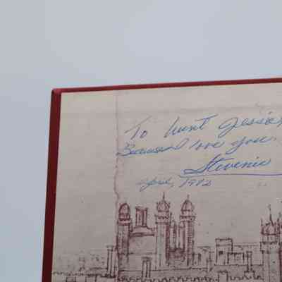 Handwritten note in front cover: In blue pen, "To Aunt Jessie, Because I love you. April 1972."