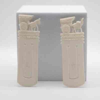 Pair of Carved Ivory Bookmarks with Burro and Cart