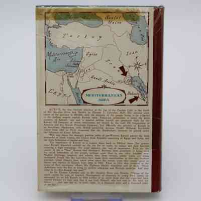Back cover of "My Arabian Days and Nights": The back has a map of the "Mediterranean Area," with emphasis on Kuwait and Bahrain. Notably, the Soviet Union is still a country on the map.