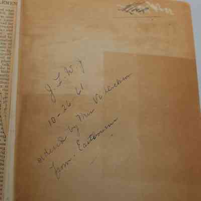 Handwritten note inside “The Letters of Gertrude Bell: Volume 1": Written in blue ink, it reads "J.L.W.J. 10-26-61 ordered by Mrs. Viherichrom from Eastbourne."