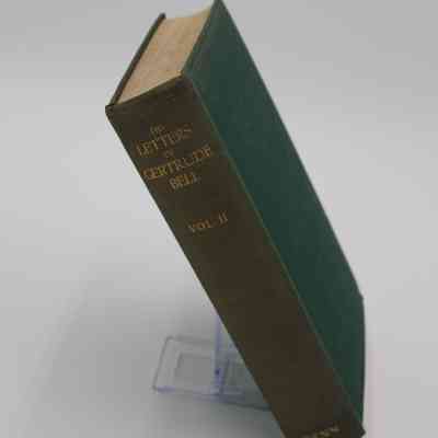 Spine of “The Letters of Gertrude Bell: Volume 2": The spine is brown and reads in horizontal text, “The Letters of Gertrude Bell: Volume 2; Benn."