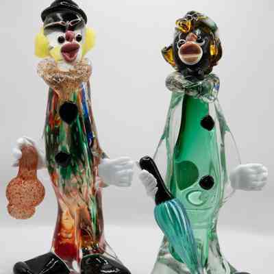 Pair of Venetian Glass Clowns