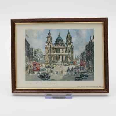 Small Framed Painting of St. Paul's Cathedral in England