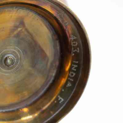 Bottom of vase: Bottom of vase has numbers and, "India."