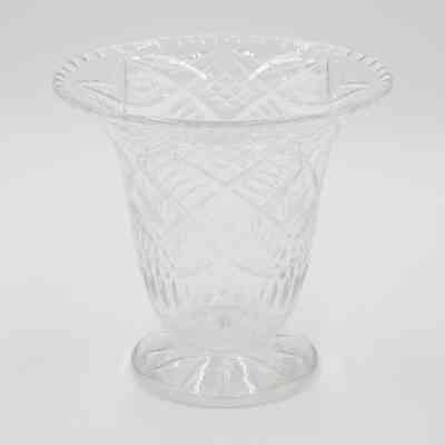 Stout Crystal Cut Bell-Shaped Vase