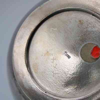 Bottom of dish: The bottom of the dish has an orange sticker and an engraved "TX 4339887."