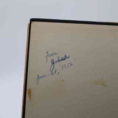 Handwritten note inside front cover: In blue pen "From Jabar, Jan. 28, 1956."