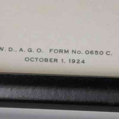 Document Code: Found in the bottom left of the document is the document code, "W.D., A.G.O. Form No. 0650 C." Commissioned by the War Department Adjutant General's Office (W.D. A.G.O.), form No. 650 C refers to a commission to a post in the United States Military. It is also dated October 1, 1924.