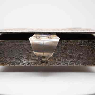 Peruvian Chased Silver Cigarette Box