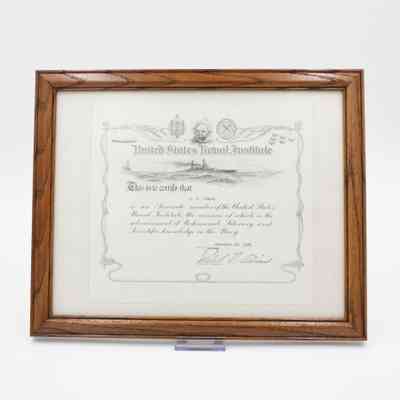 US Naval Institute Associate Member Certificate