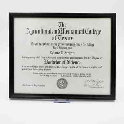 LT Jordan TAMU Degree