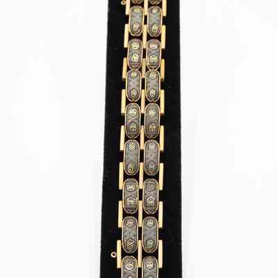 Gold Bracelet with Egyptian Cartouche Links