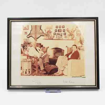 Photograph of Colonel Harold Richard Patrick Dickson and Dame Violet Dickson in their Kuwait Living Room