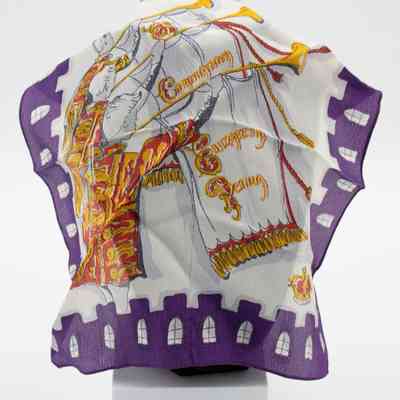 Purple Queen Elizabeth II Coronation Commemorative Handkerchief