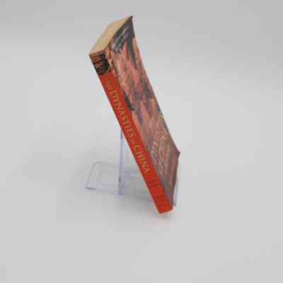Spine of "The Dynasties of China": The book spine of "The Dynasties of China" features a picture of the head of a Terracotta Army soldier and the book title.