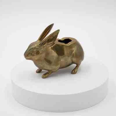 Brass Rabbit Ashtray