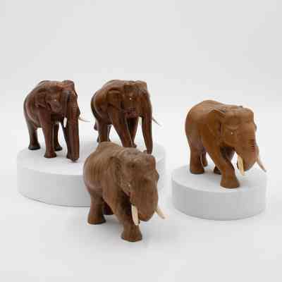 Mahogany Wood Elephants