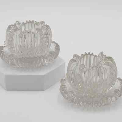Pair of Pressed Glass Salt Cellars