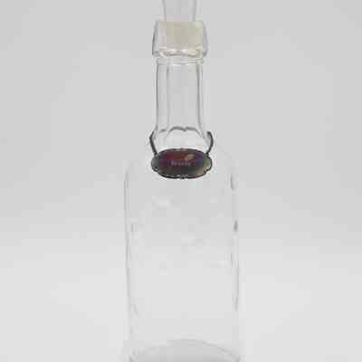 Dot Etched Crystal Decanter with Metal "Brandy" Label
