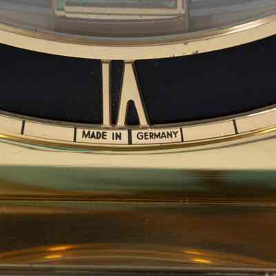 Close-up on clock: "Made in Germany."