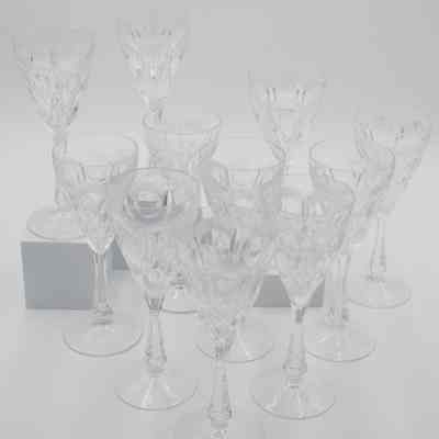 Set of Crystal Cut White Wine Stemware from Venezuela