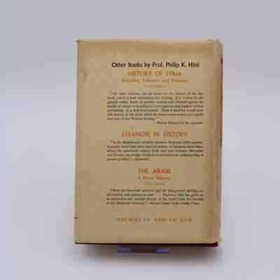 Back cover of "History of the Arabs": The back cover has recommendations for other books by Philip K. Hitti.