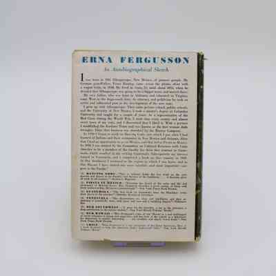 Back Cover of "Venezuela": The back cover of "Venezuela" is a brief autobiography from the author, Erna Fergusson.