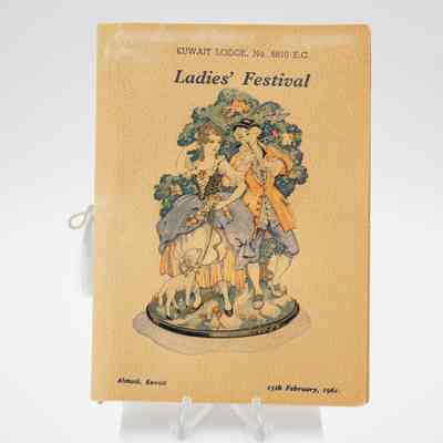 1961 Annual Ladies' Festival Program Printed with Man and Woman in Colonial Clothes