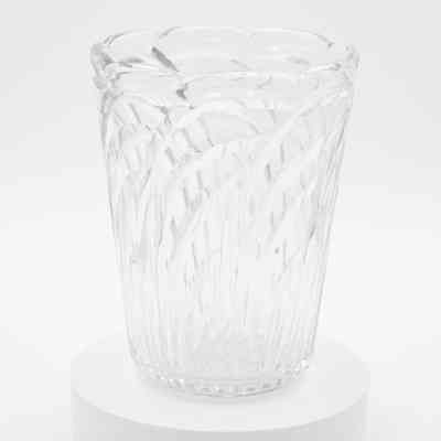 Large Cut Crystal Vase with Scalloped Edge