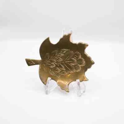 Brass Leaf Engraved Ashtray