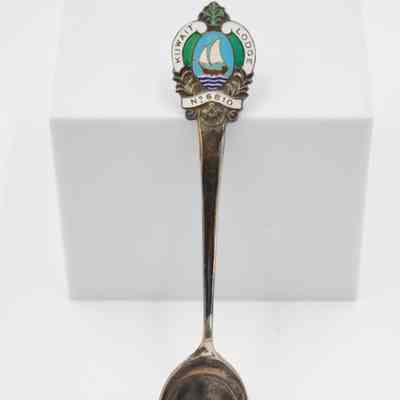 Silver Spoon with Kuwait Masonic Lodge 6810 Seal on Handle