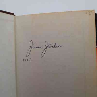 Inside Signature: Inside “Streams in the Desert” is a signature in blue ink. It reads "Jessie Jordan 1963"