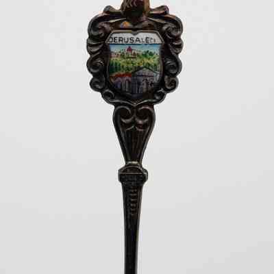 Pair of Collector's Forks with Shield of Jerusalem on Top of Handle