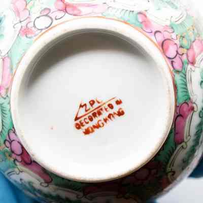 Bottom of bowl: "ZPL Decorated in Hong Kong."