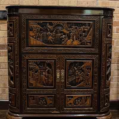 Carved Wooden Hong Kong Bar