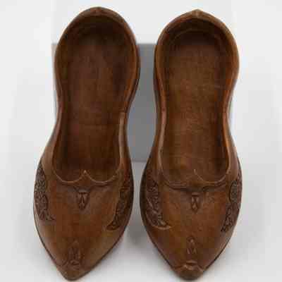Pair of Carved Wooden Shoes