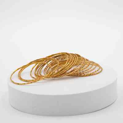 Set of Thin Gold Bangles
