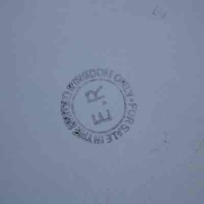 Stamp on Wedgwood Jasperware square dish: Stamp on the bottom of the dish, "For Sale in the United Kingdom Only, E.R"