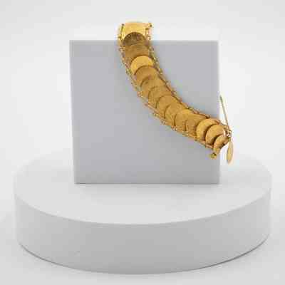 Gold Overlapping Coin Bracelet