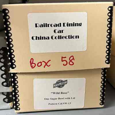 Railroad Dining Car China Collection. Box 58.
"Wild Rose"
One Sugar Bowl with Lid
Pattern C&NW-13
