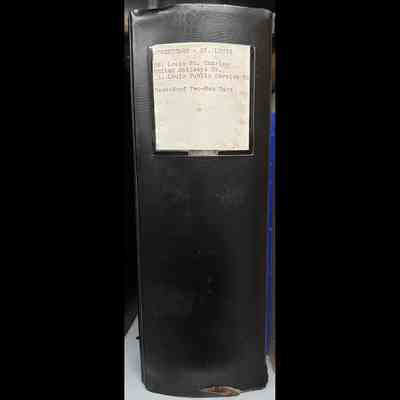 3-ring binder black in color. Labeled: STREETCARS - ST. LOUIS” St. Louis St. Charles
United Railways Co.
St. Louis Public Service Co. Deck-Roof Two-Man Cars