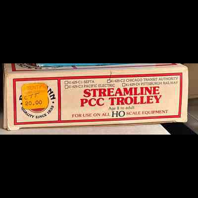 Bachmann ‘Streamline PCC Trolley’ HO-scale model train car.