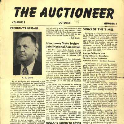 1949-1 (October) Auctioneer Issue (Volume 1, No. 1)