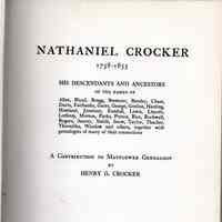 Nathaniel Crocker, 1758-1855: his descendants and ancestors