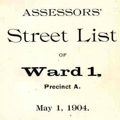 City of Taunton. Assessors' Street List 1904