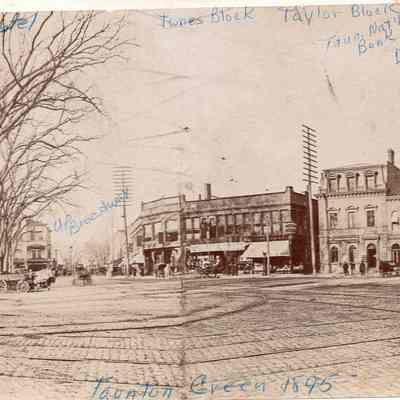 Taunton - Main Street - South Side - Taunton Green - 1895