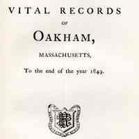 Vital records of Oakham, Massachusetts to the end of the year 1849.